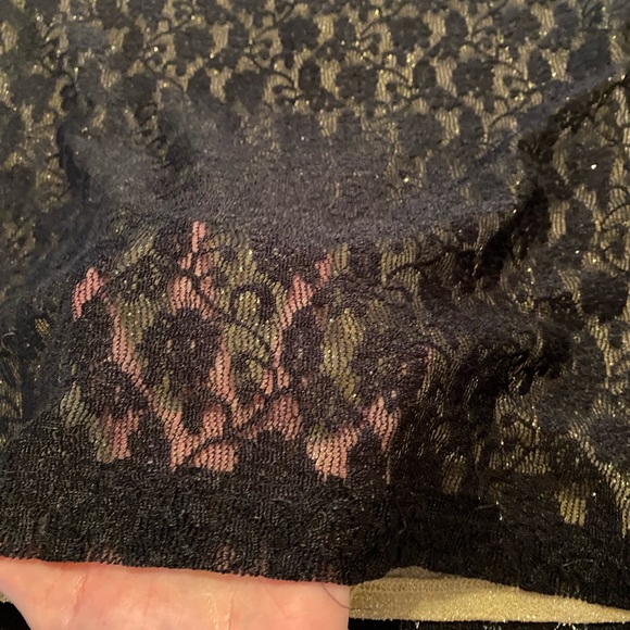 🔥🔥Rampage black lace with gold shimmer underlay tube dress Size Medium - Picture 5 of 12